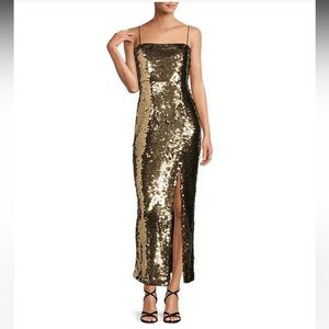 NWT ANTONIO MELANI Gold Sequin Maxi Dress, never worn!!